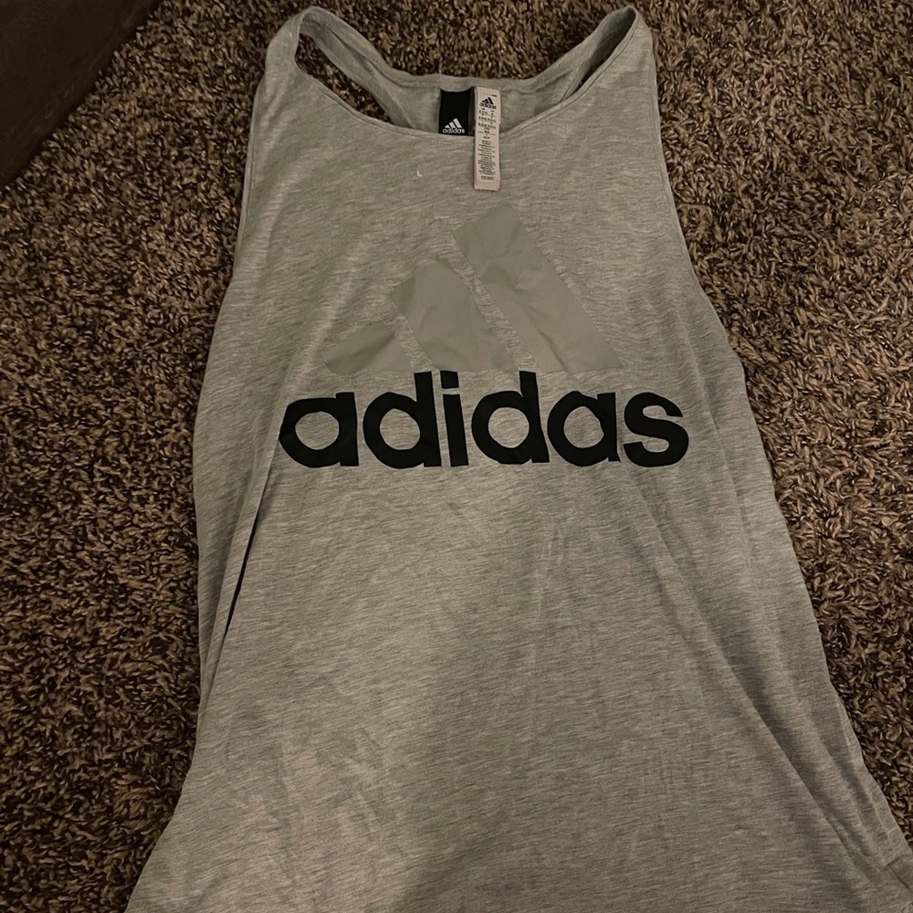 Grey adidas work out top